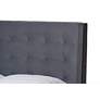 Gothard Gray Velvet Fabric Tufted Queen Platform Bed