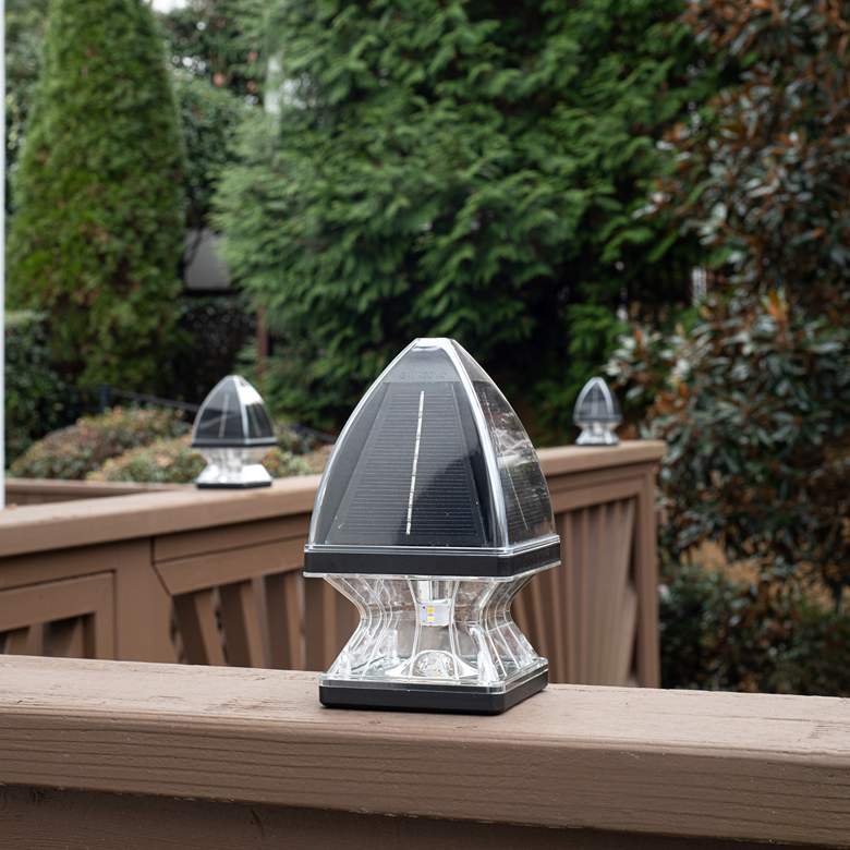 Image 5 Gothic 6 1/2" High Black LED Outdoor Solar Lights Set of 2 more views
