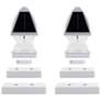 2_Gothic 6 1/2" High White LED Outdoor Solar Lights Set of 2
