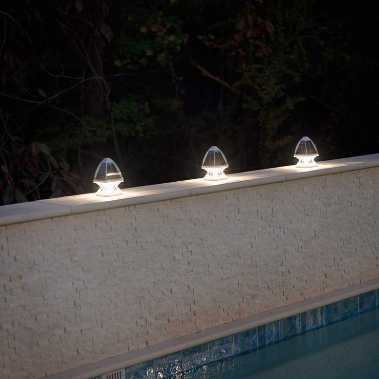 Image 2 Gothic 6 1/2" High White LED Outdoor Solar Lights Set of 2 more views