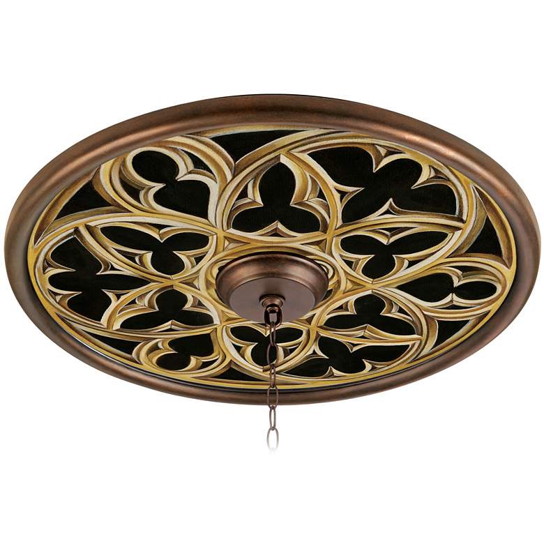 Image 1 Gothic Arch 24 inch Wide Bronze Finish Ceiling Medallion