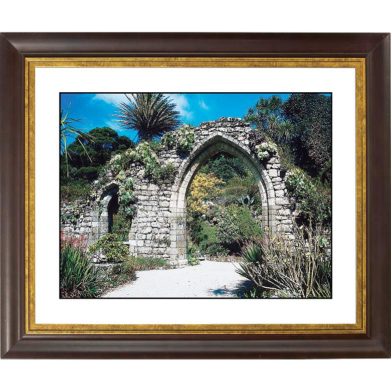 Image 1 Gothic Arch Ruins Gold Bronze Frame Giclee 20 inch Wide Wall Art