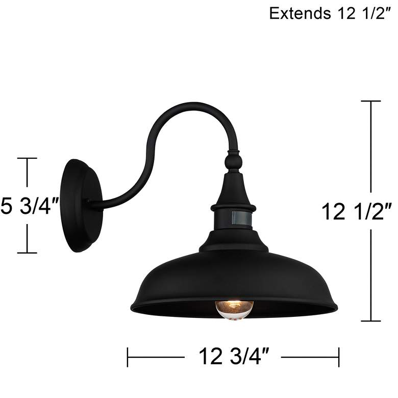 Gough 12 1/2 inch High Black Motion Sensor Outdoor Wall Light more views
