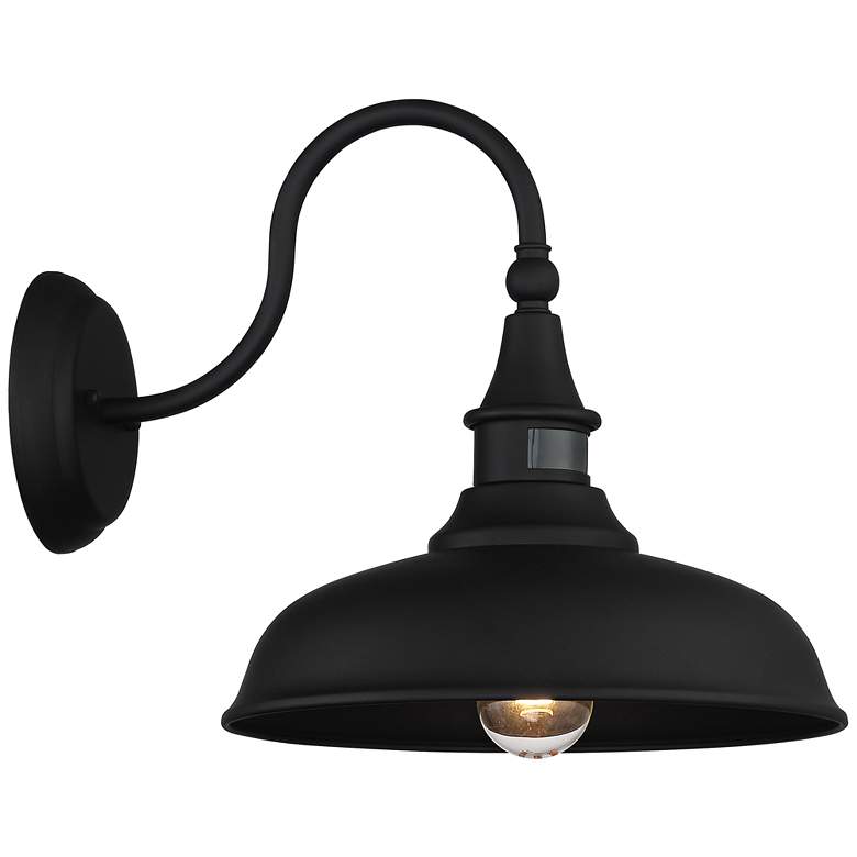 Image 7 Gough 12 1/2" High Black Motion Sensor Outdoor Wall Lights Set of 2 more views
