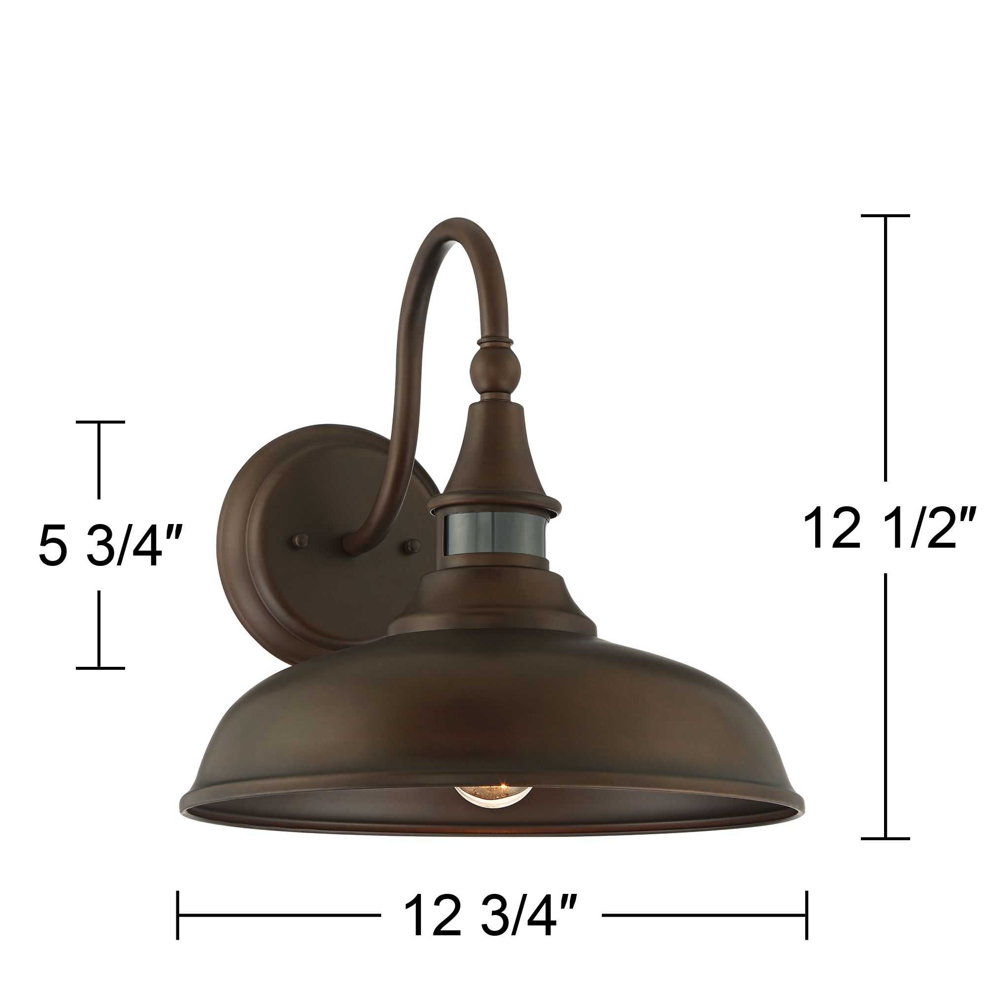 Gough 12 1/2" High Bronze Motion Sensor Outdoor Wall Light Set of 2