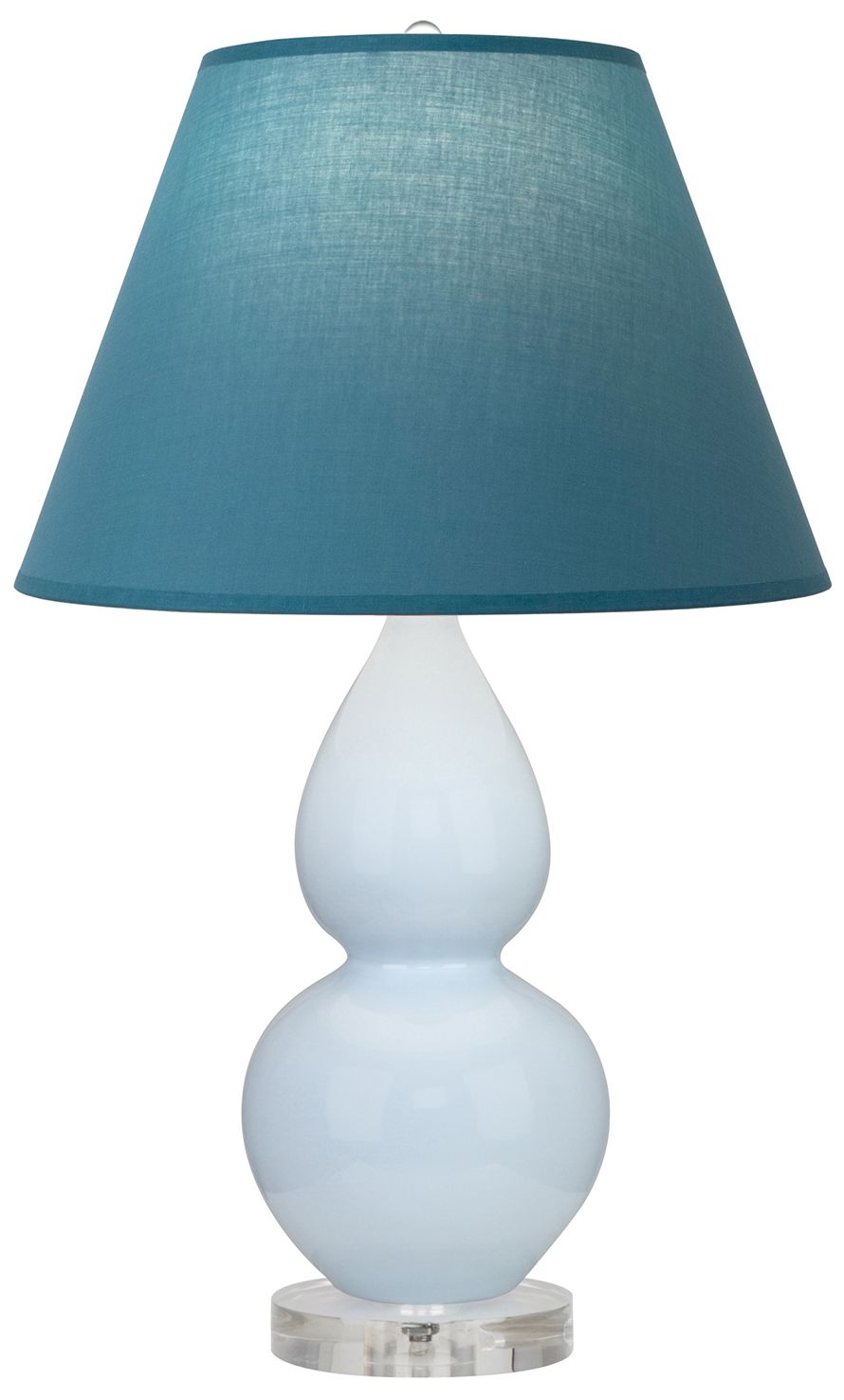 Gourd 22"H Baby Blue &amp; Lucite Lamp w/Bright Blue &amp; Gray Made t