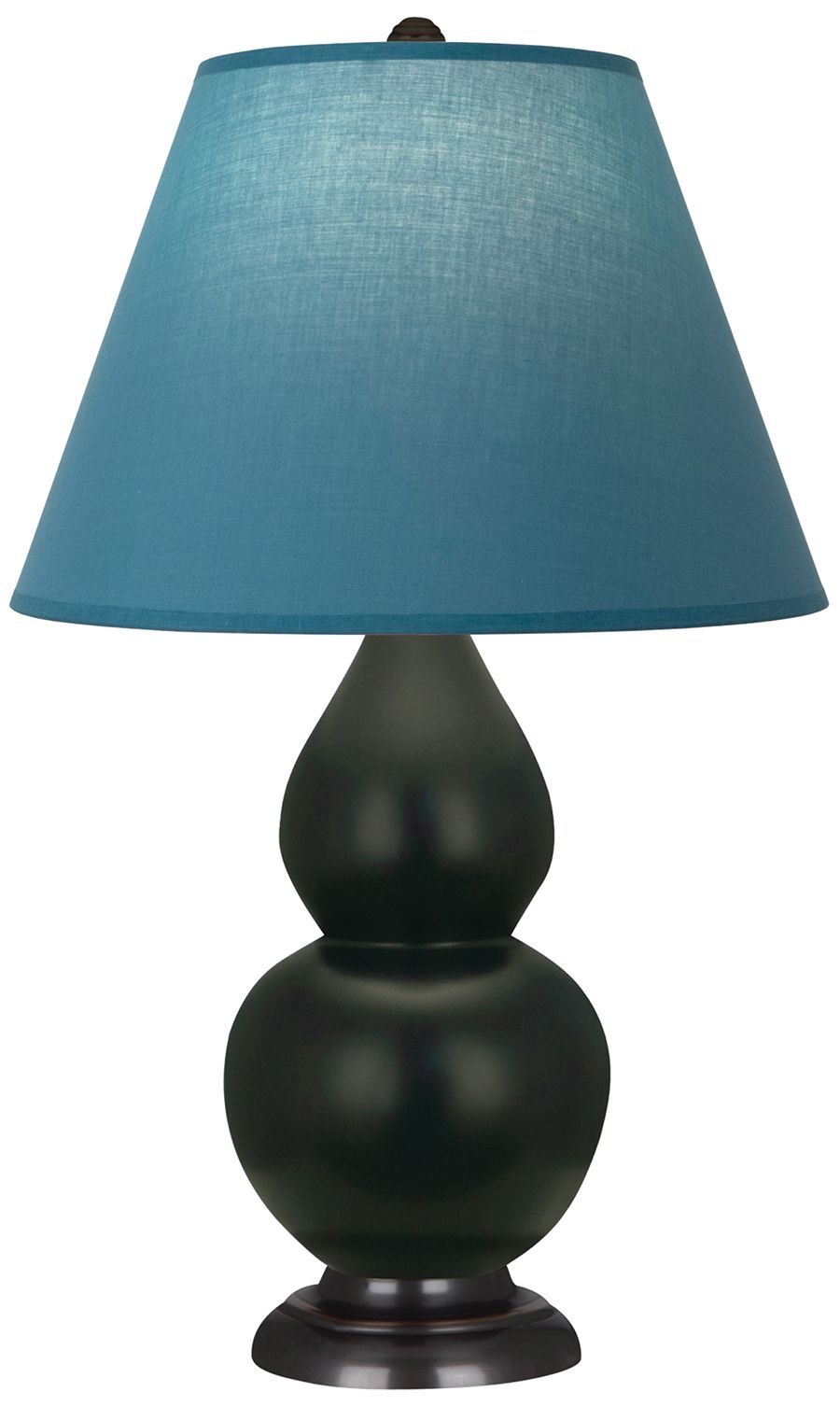 Gourd 23"H Obsidian &amp; Bronze Lamp w/Bright Blue &amp; Gray Made to