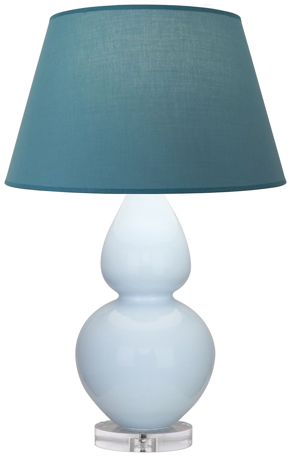 Gourd 30"H Baby Blue & Lucite Lamp w/Bright Blue & Gray Made to Order