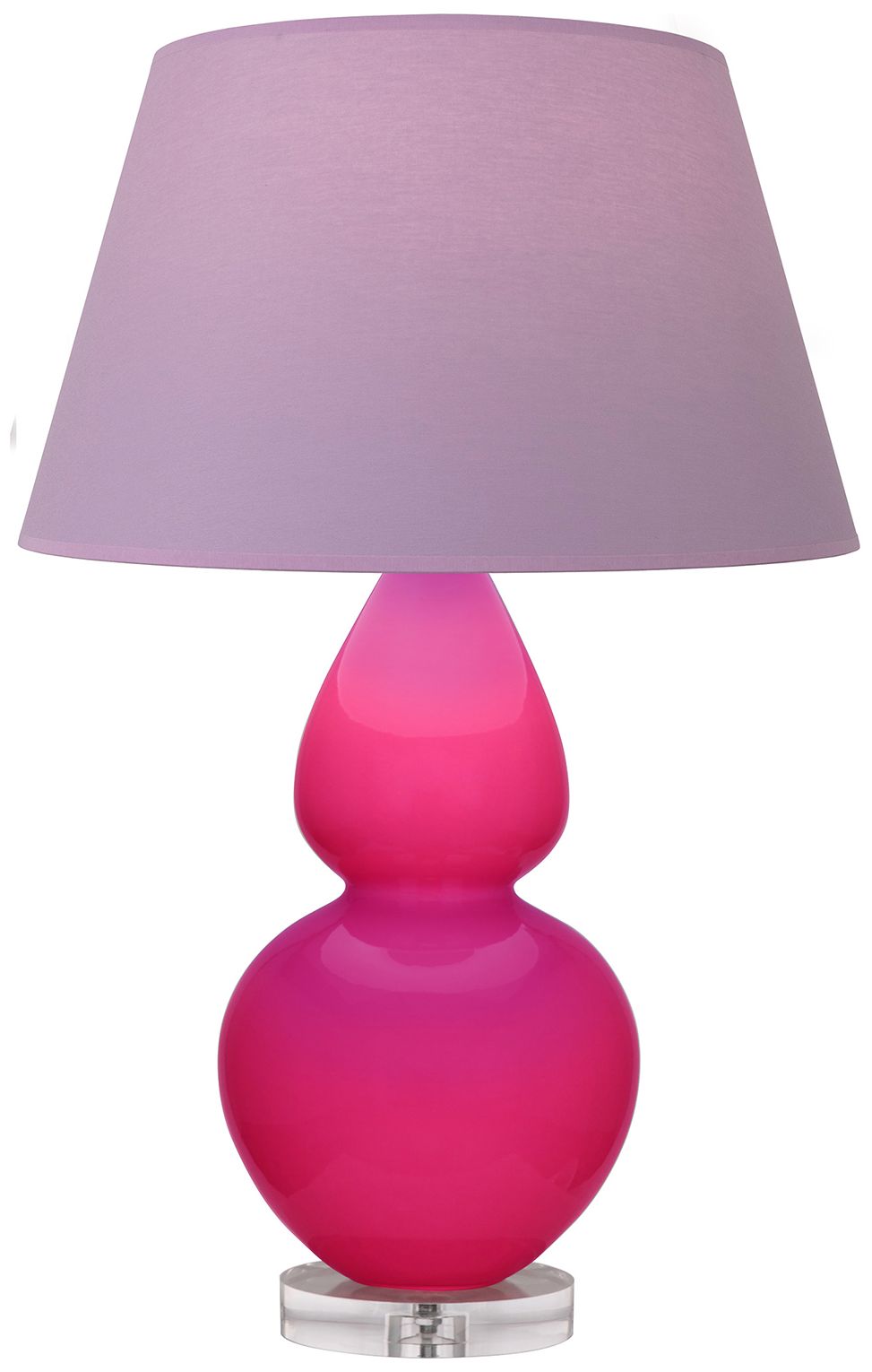Gourd 30"H Razzle Rose & Lucite Lamp w/Lavender & Plum Made to Order