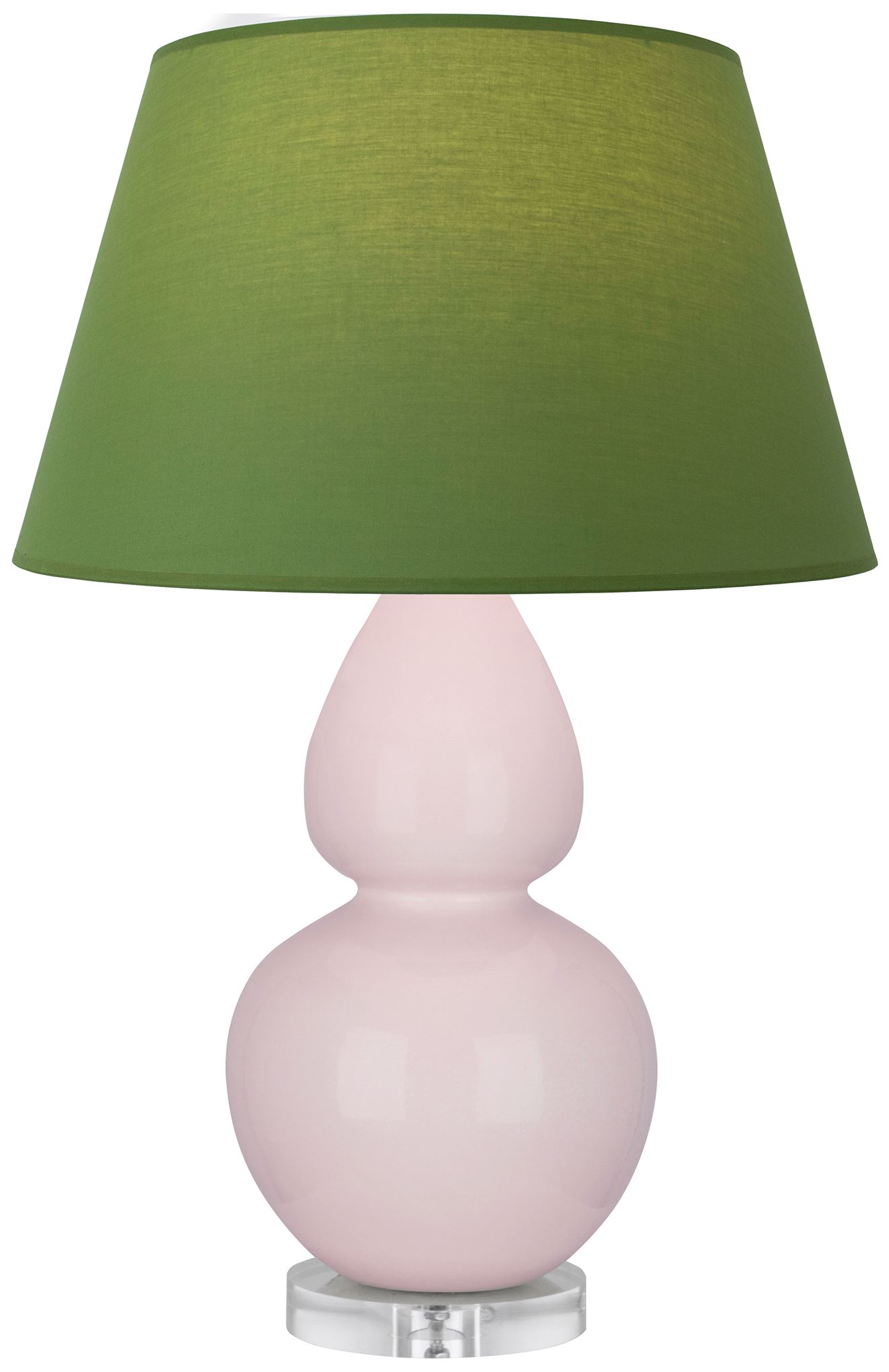 Gourd 30"H Rose Water Glazed Lucite Table Lamp w/Tea Green Made to Order