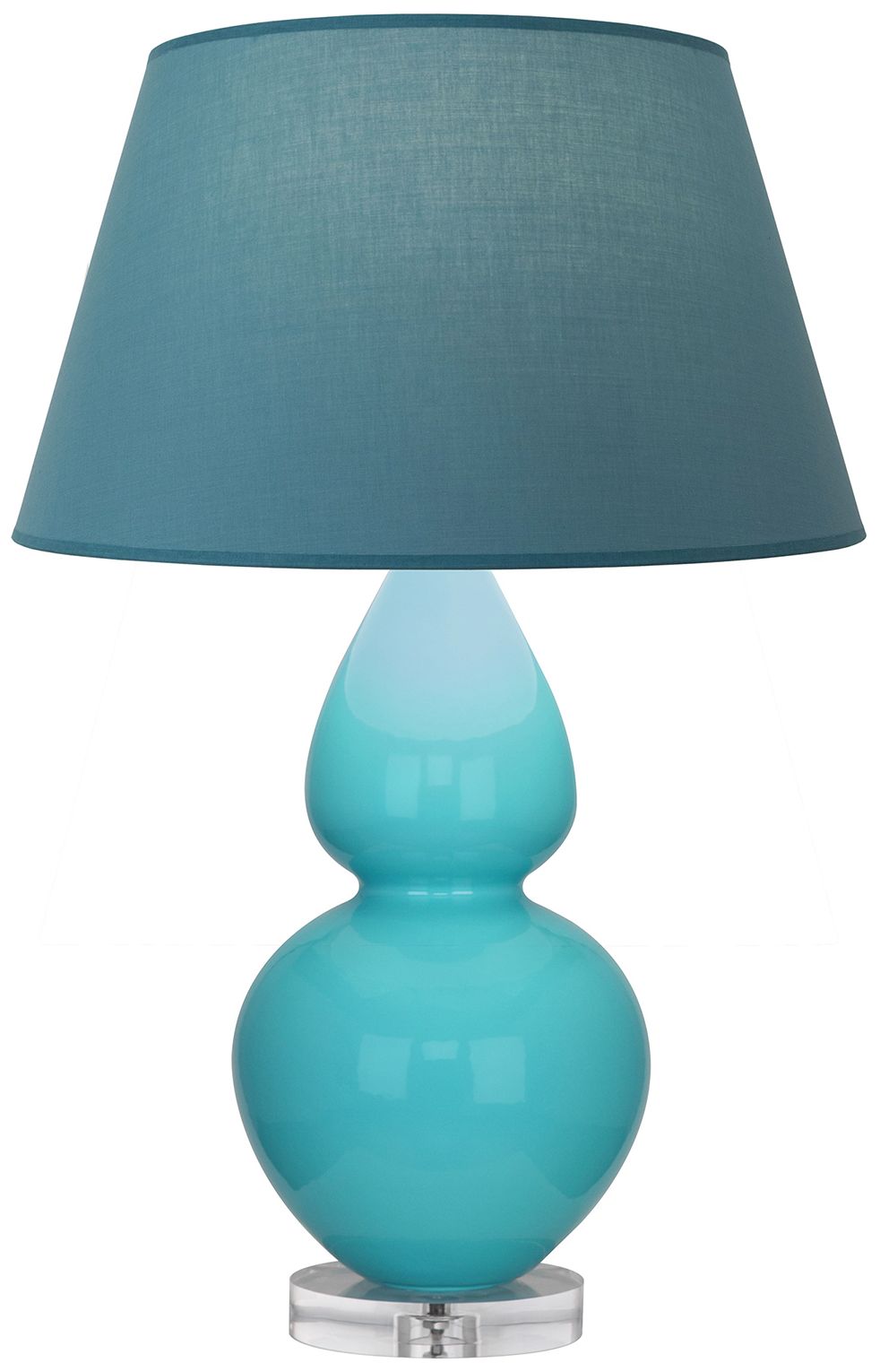 Gourd 30"H Egg Blue &amp; Lucite Lamp w/Bright Blue &amp; Gray Made to