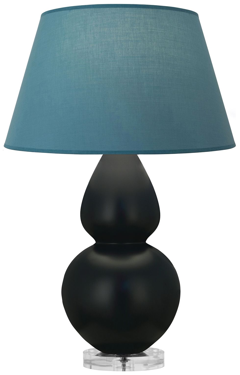 Gourd 30"H Obsidian &amp; Lucite Lamp w/Bright Blue &amp; Gray Made to