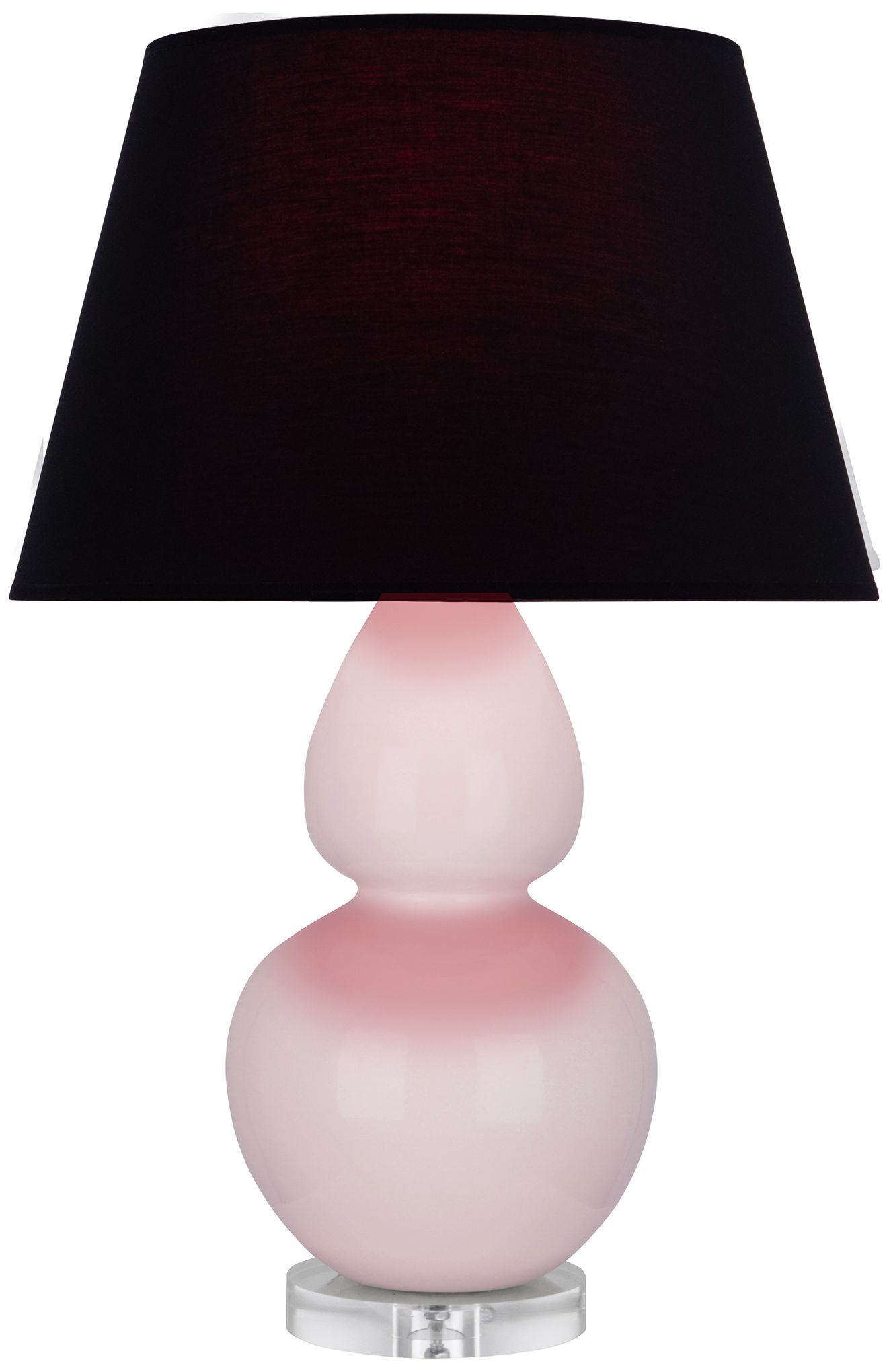 Gourd 30"H Rose Water Glazed Lucite Table Lamp w/Black Red Made to Ord