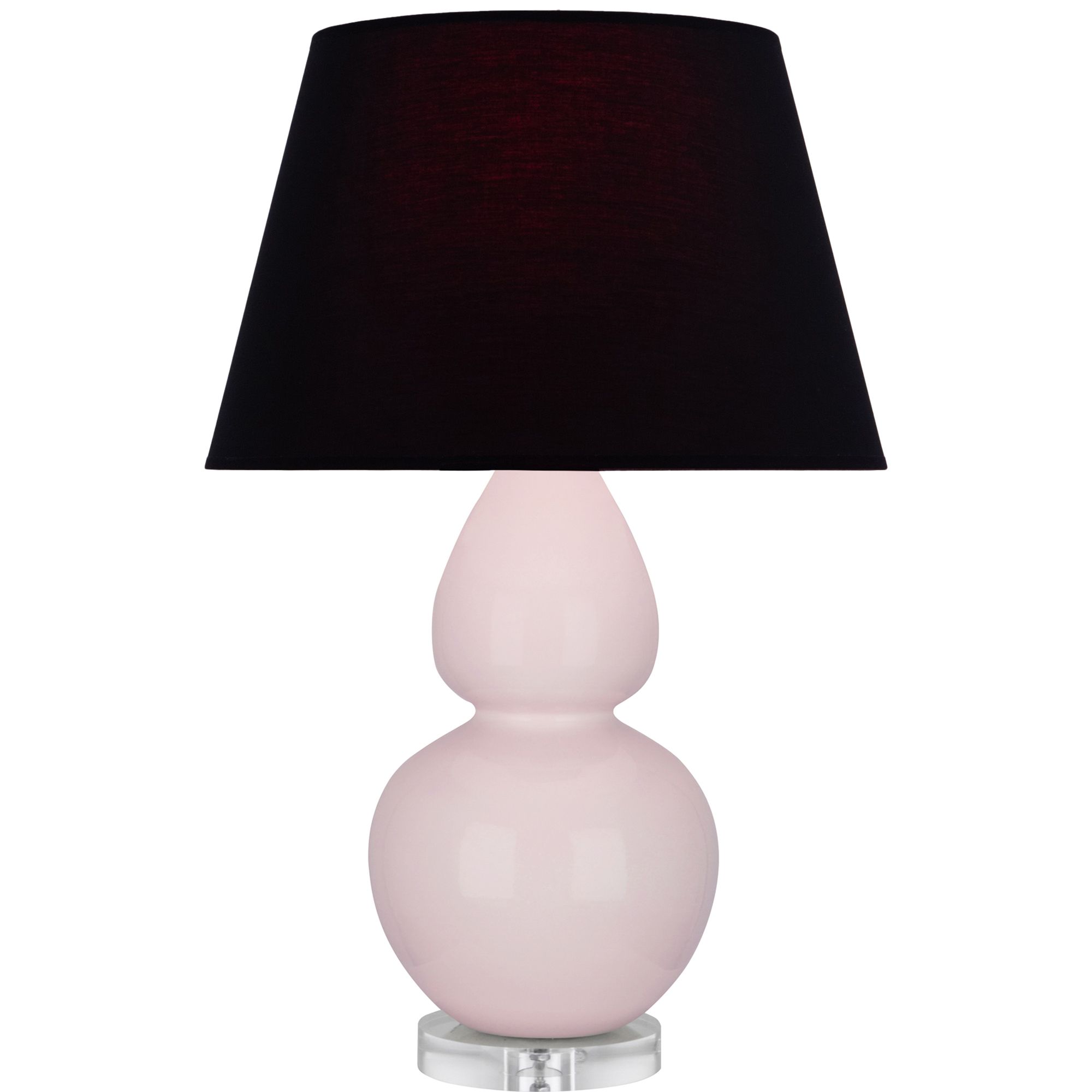 Image 2 Gourd 30"H Rose Water Glazed Lucite Table Lamp w/Black Red Made to Ord more views