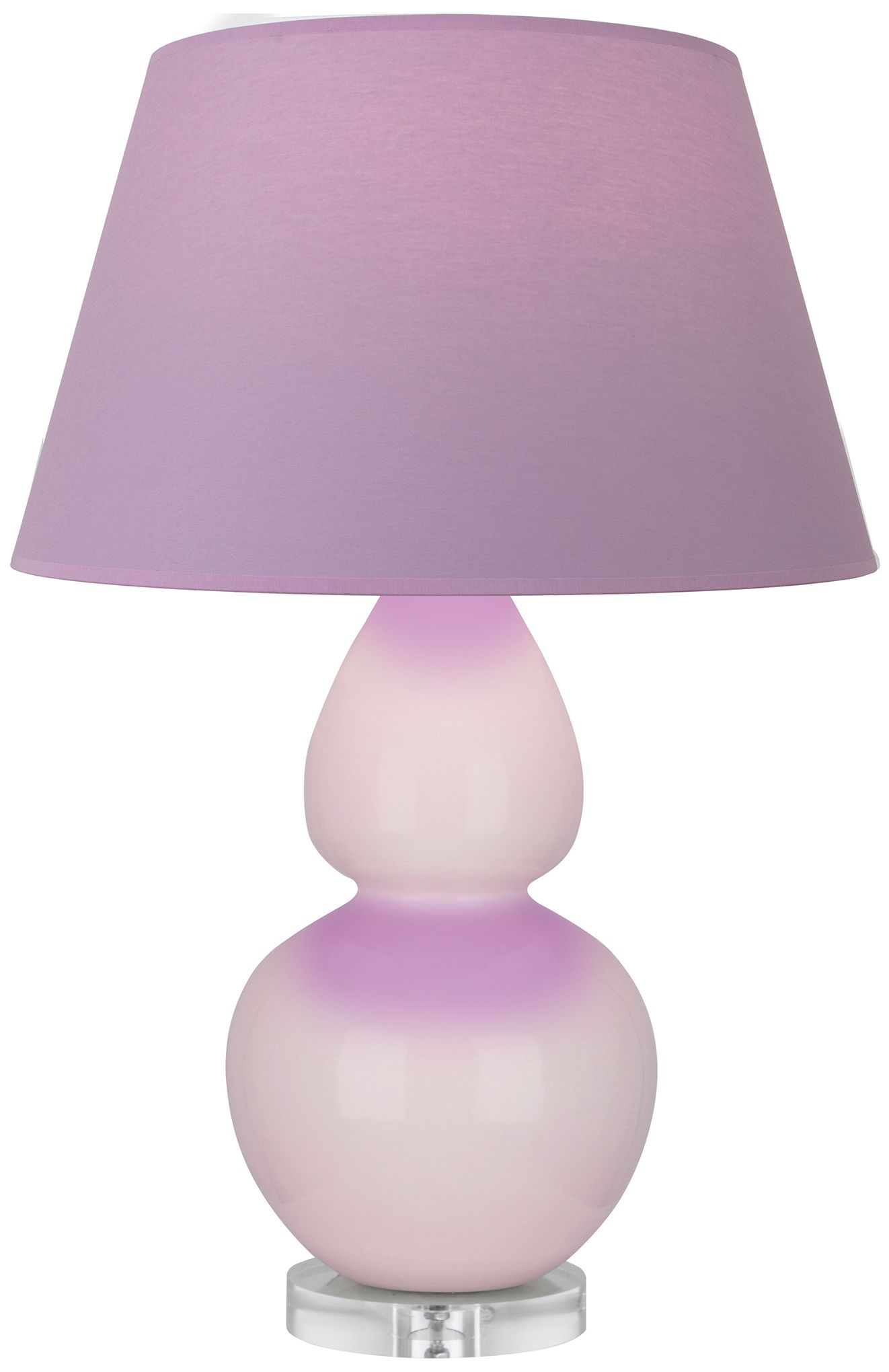 Gourd 30"H Rose Water Glazed Lucite Table Lamp w/Lavender Made to Orde