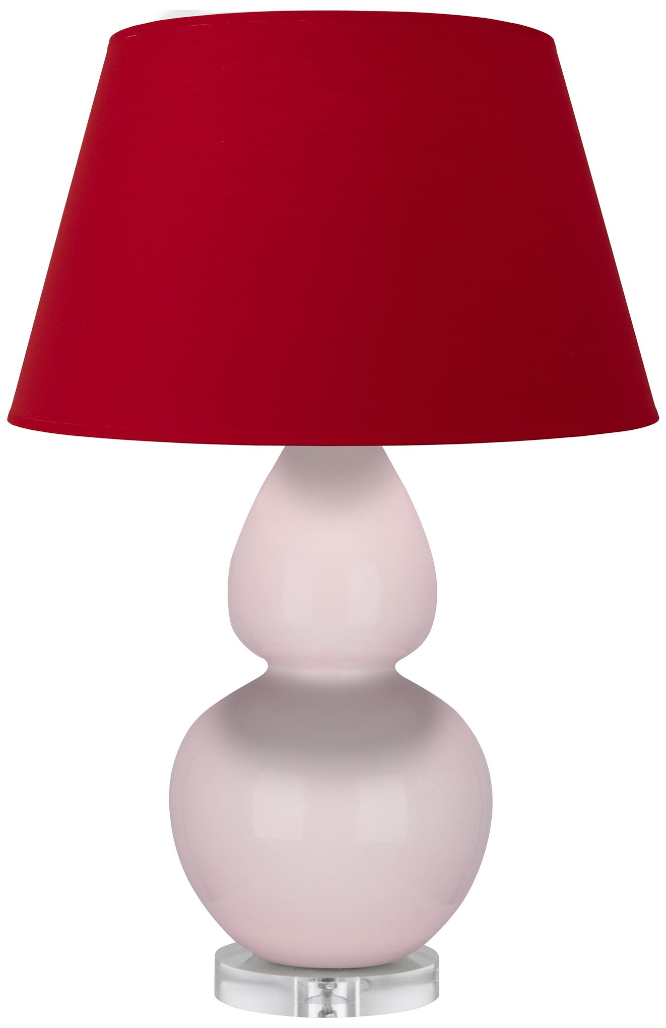 Gourd 30"H Rose Water Glazed Lucite Table Lamp w/Red Black Made to Ord