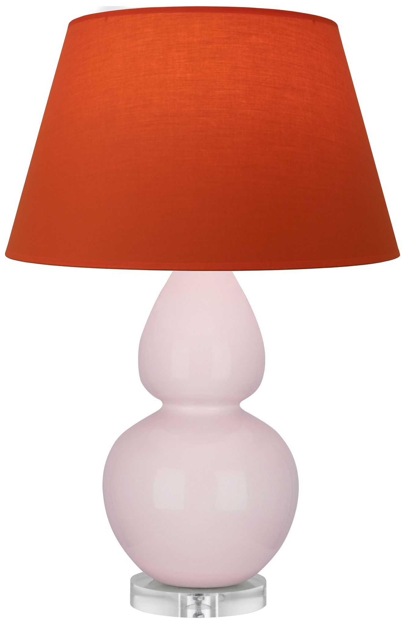 Gourd 30"H Rose Water Glazed Lucite Table Lamp w/Tangerine Made to Ord