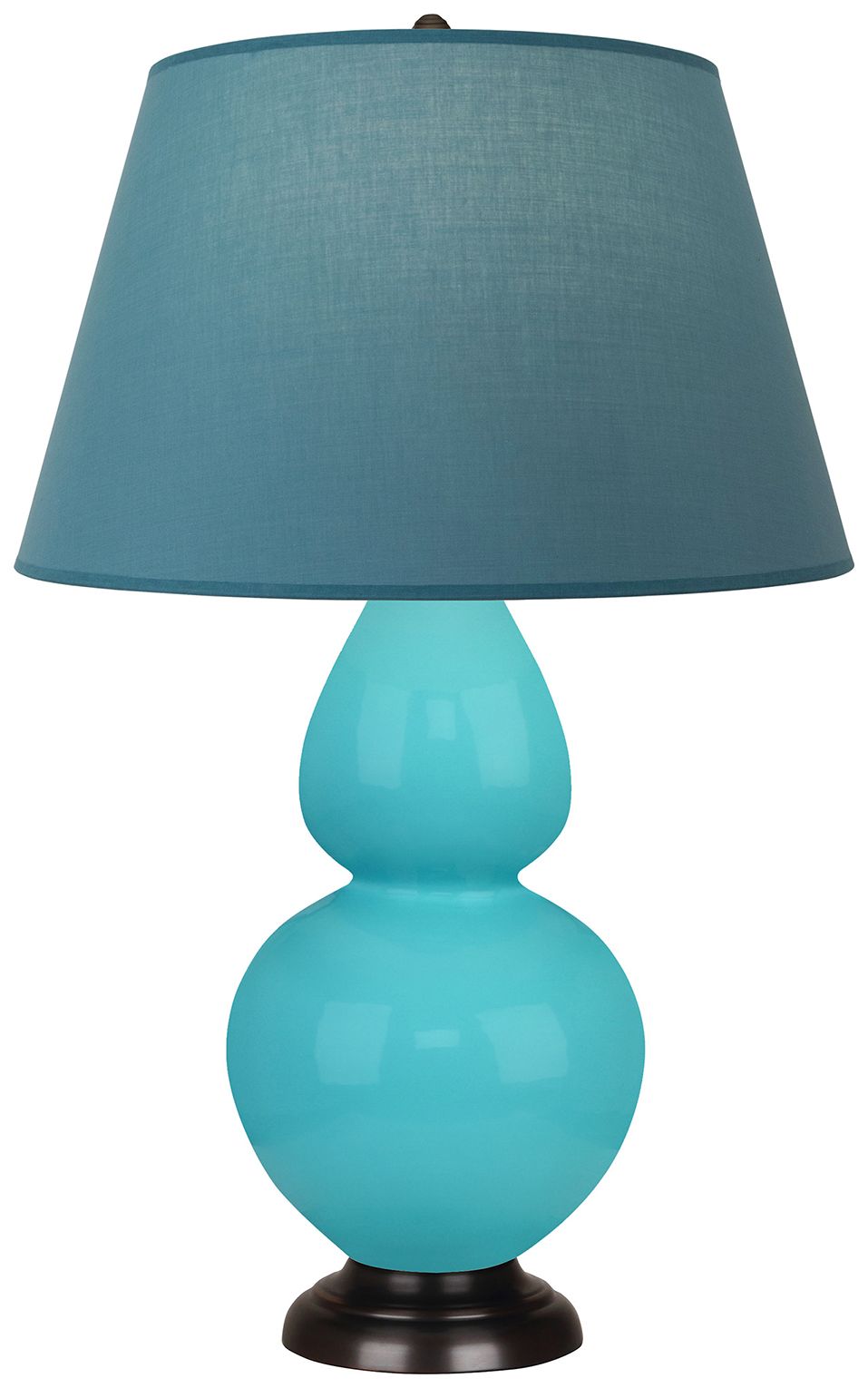 Gourd 31"H Egg Blue & Bronze Lamp w/Bright Blue & Gray Made to Order