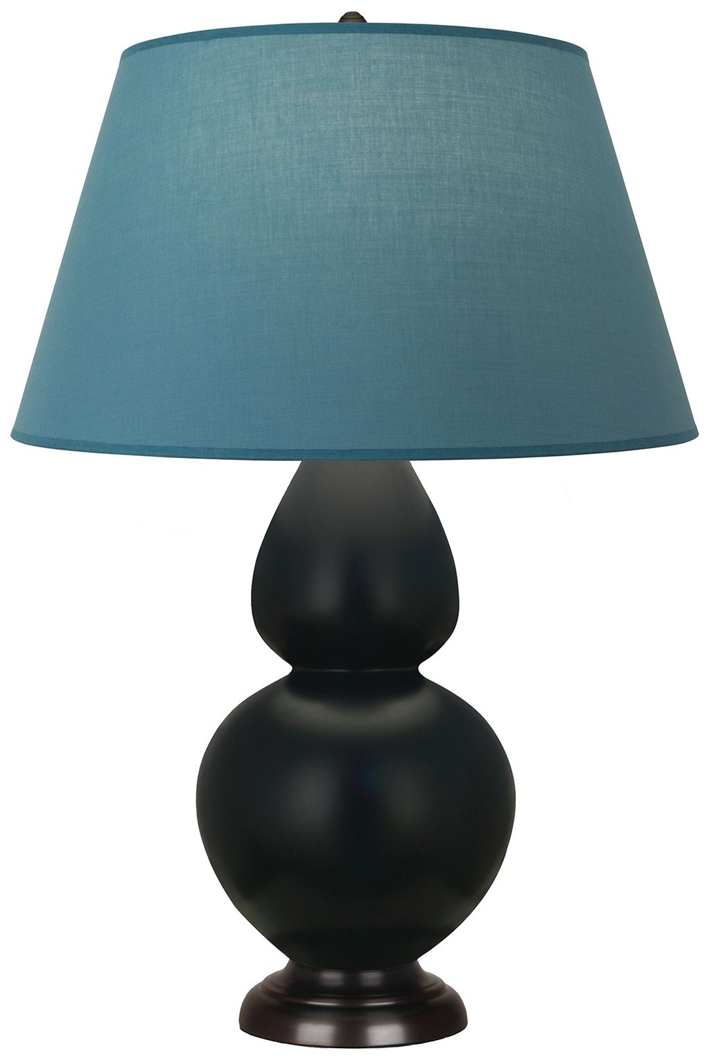 Gourd 31"H Obsidian & Bronze Lamp w/Bright Blue & Gray Made to Order