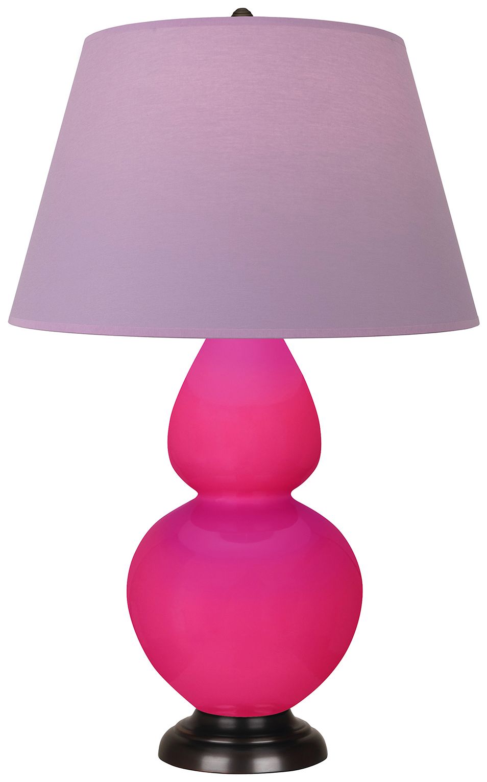 Gourd 31"H Razzle Rose & Bronze Lamp w/Lavender & Plum Made to Order
