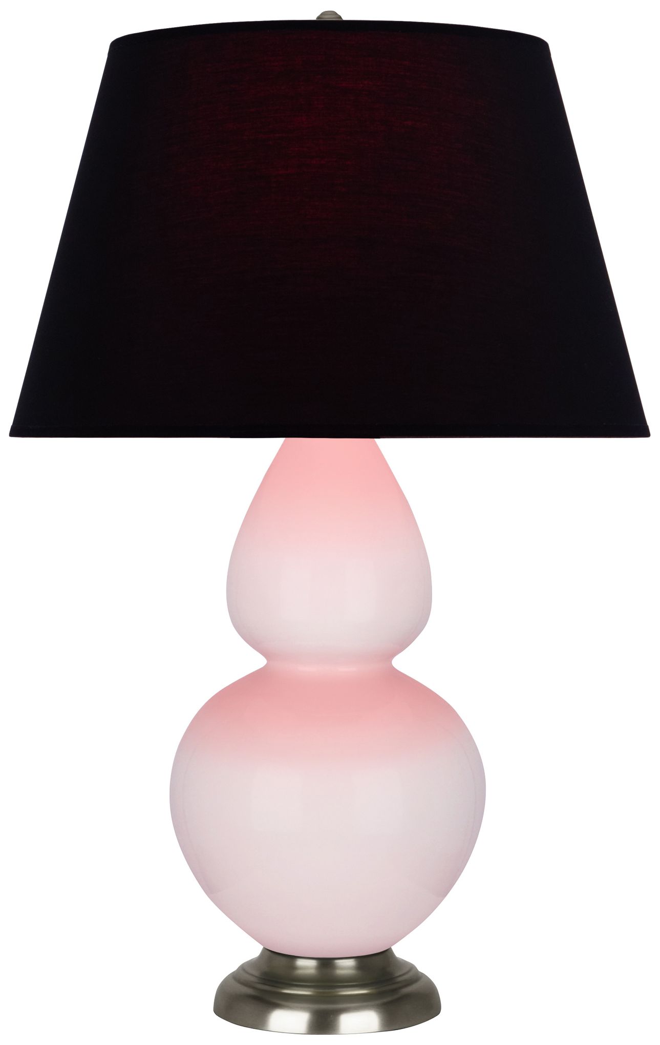 Gourd 31"H Rose Water Glazed Silver Table Lamp w/Black Red Made to Order