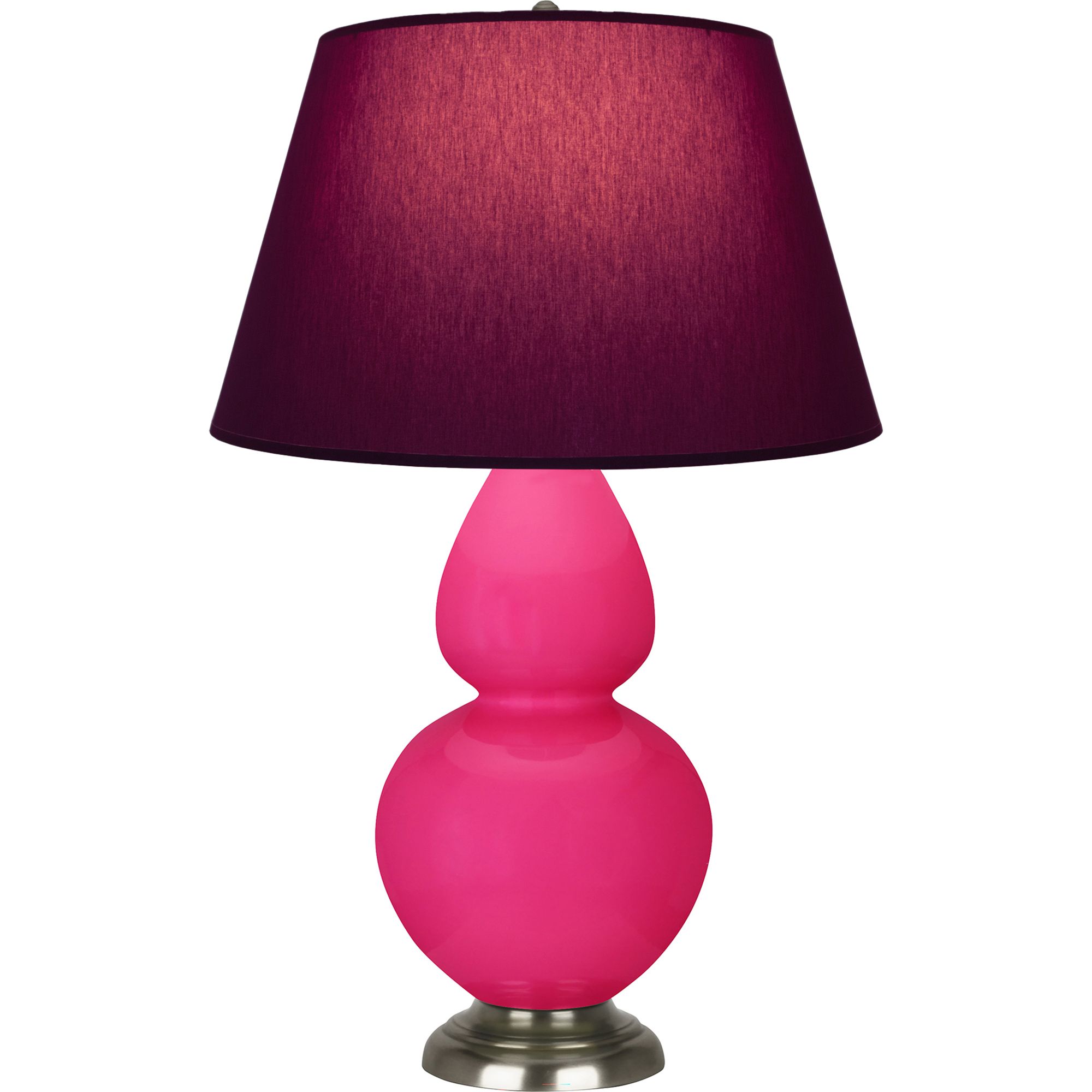Image 2 Gourd 31"H Razzle Rose & Silver Lamp w/Plum & Lavender Made to more views
