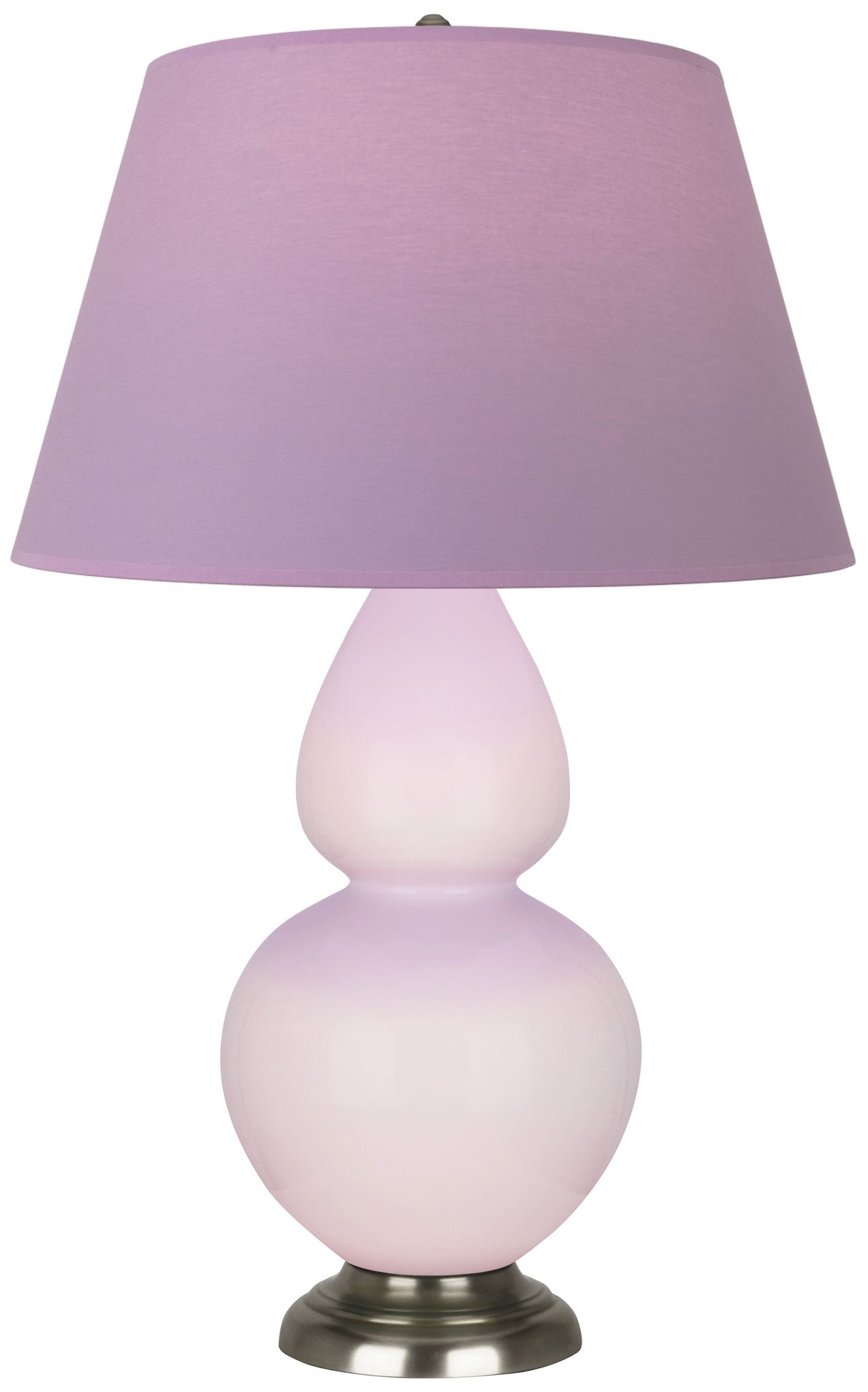Gourd 31"H Rose Water Glazed Silver Table Lamp w/Lavender Made to Orde