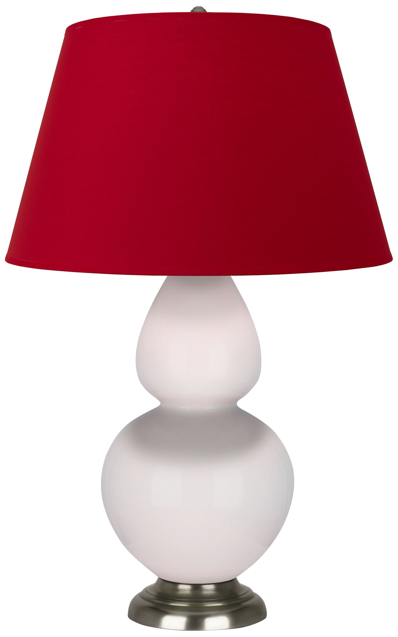 Gourd 31"H Rose Water Glazed Silver Table Lamp w/Red Black Made to Ord