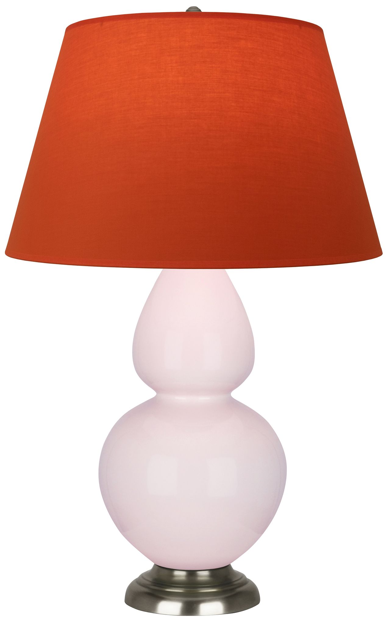 Gourd 31"H Rose Water Glazed Silver Table Lamp w/Tangerine Made to Ord