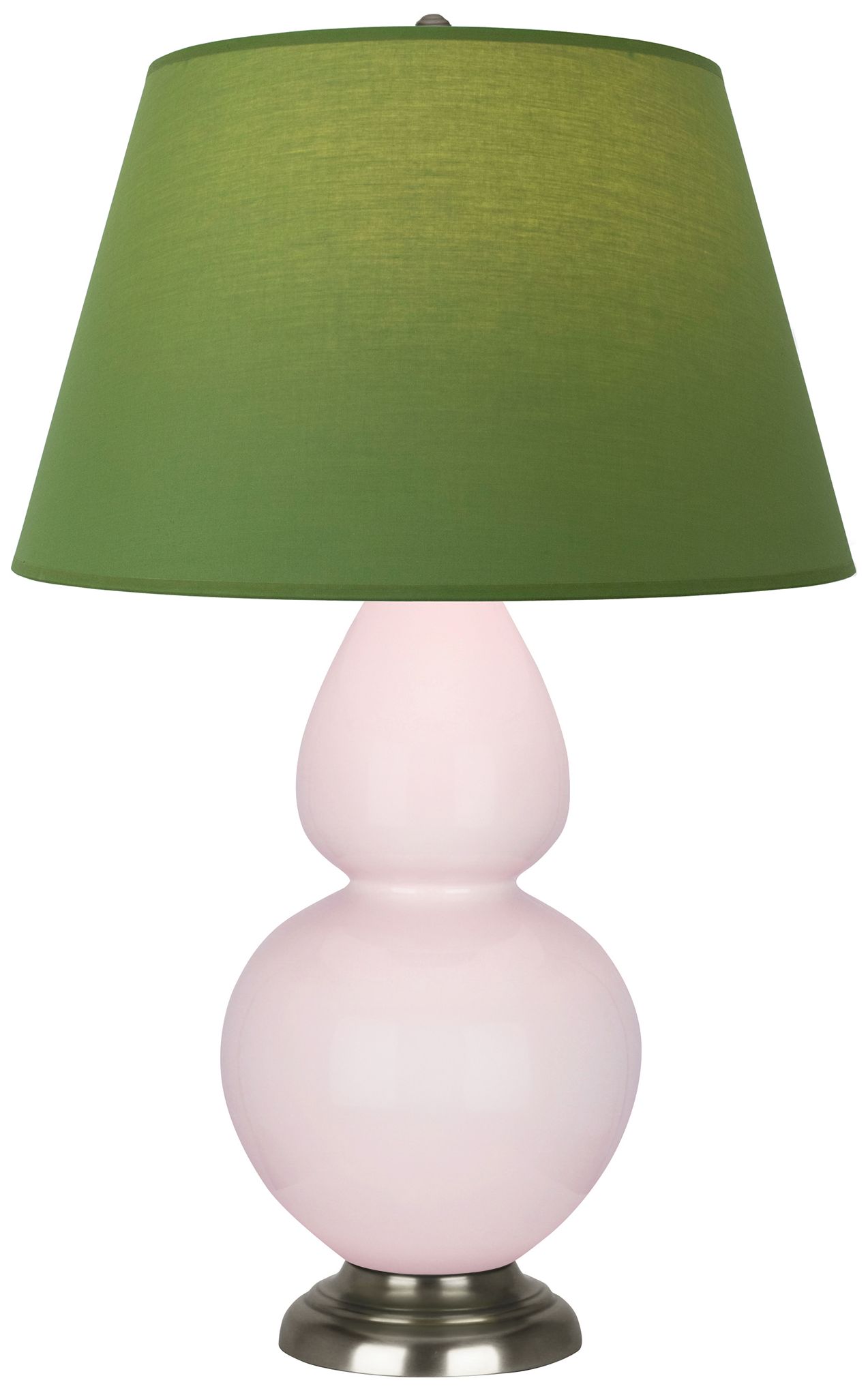 Gourd 31"H Rose Water Glazed Silver Table Lamp w/Tea Green Made to Ord