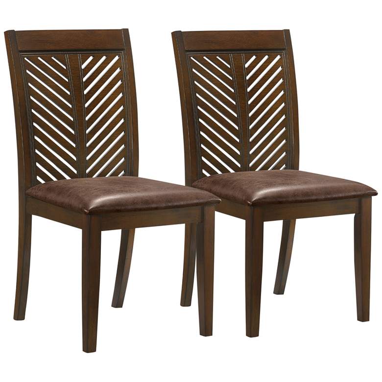 Image 2 Gourley Walnut Wood Side Chairs Set of 2