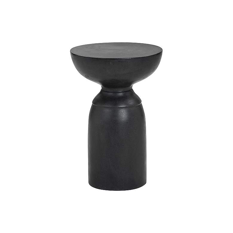 Image 1 Goya Round Black Concrete Indoor-Outdoor End Table