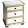 Grable 24" Mirrored and Silver Wood 3-Drawer Accent Table