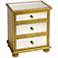 Grable 24" Wide Mirrored and Gold 3-Drawer Accent Table
