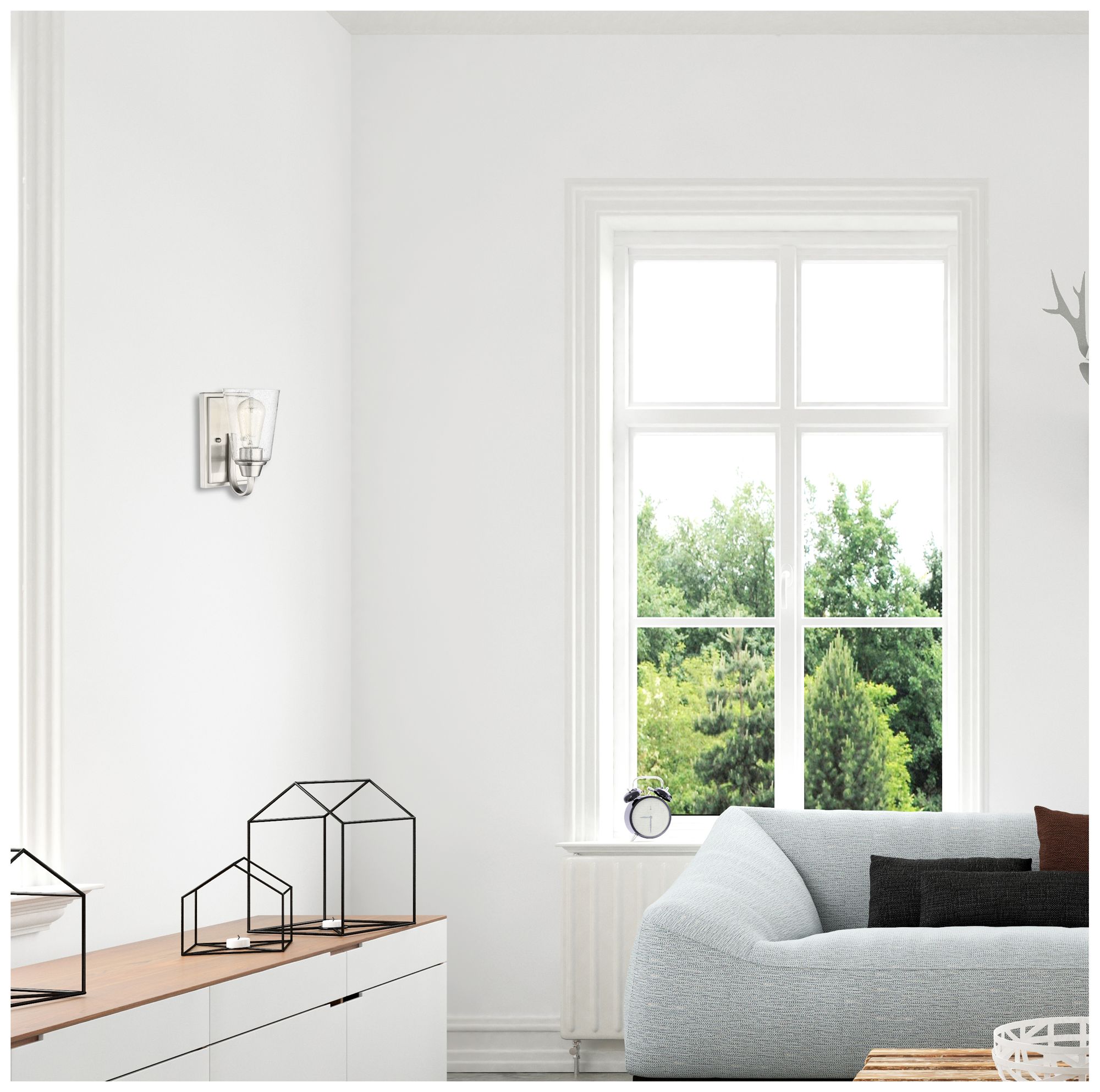 Image 3 Grace 1 Light Wall Sconce in Brushed Polished Nickel more views