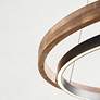 Grace 24" Wide Matte Black and Weathered Oak LED Chandelier