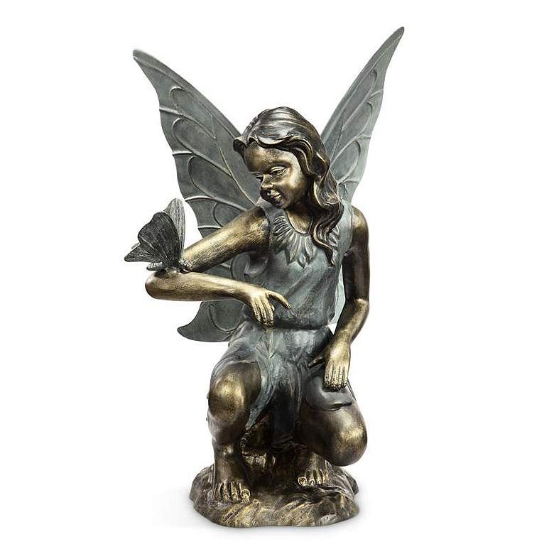 Image 1 Grace 25 inch High Fairy Aluminum Outdoor Garden Statue