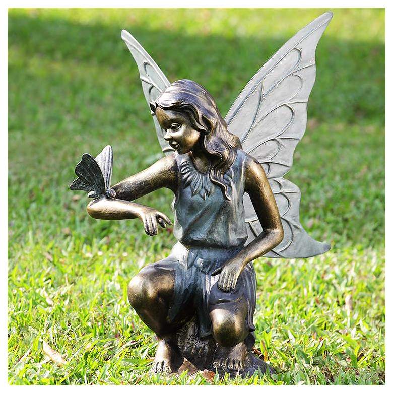 Image 2 Grace 25" High Fairy Aluminum Outdoor Garden Statue more views