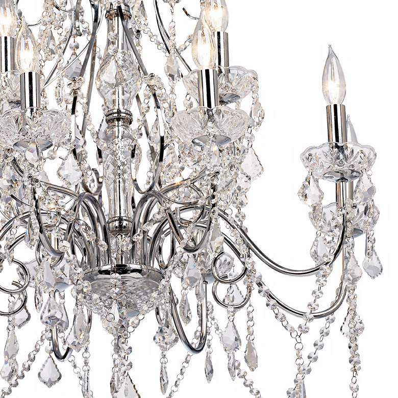 Image 3 Grace 30 inch Wide Chrome and Crystal 12-Light Chandelier more views