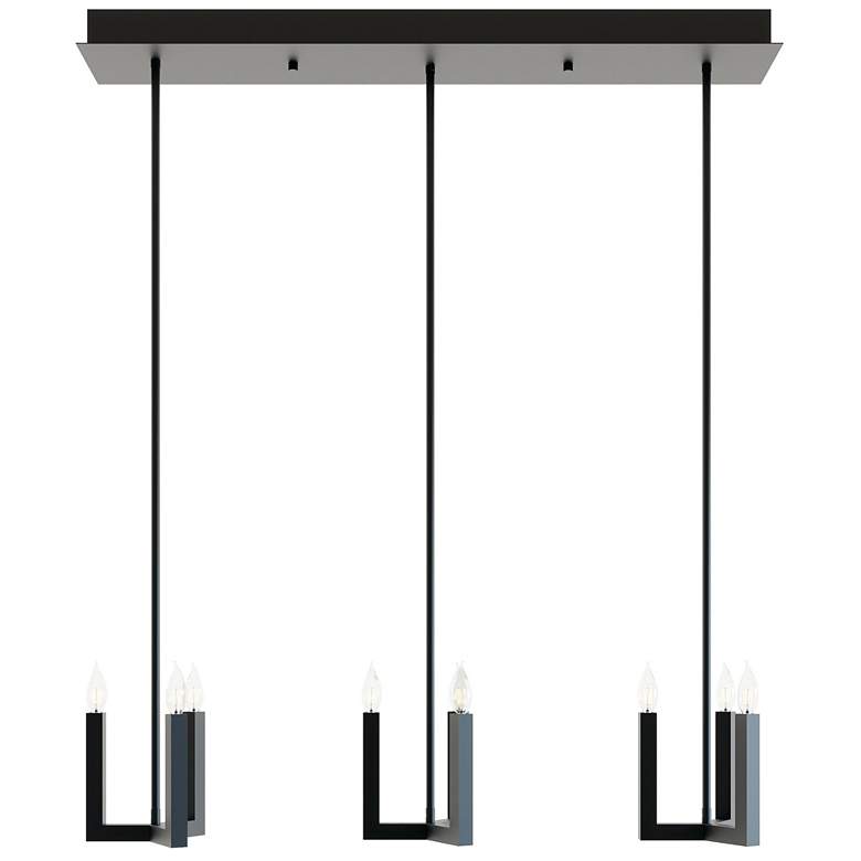 Image 1 Grace 36" 3 Light Linear Black Mini Pendant