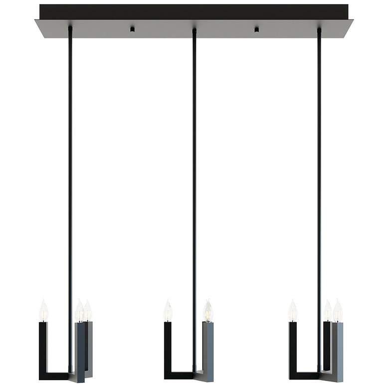 Image 1 Grace 36 inch 3 Light Linear Black Mini Pendant