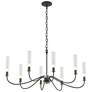 Grace 36" Wide Brass Accented 8 Arm Black Chandelier With Clear Glass