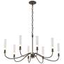 Grace 36" Wide Brass Accented 8 Arm Bronze Chandelier With Clear Glass