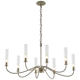 Image1 of Grace 36" Wide Brass Accented 8 Arm Soft Gold Chandelier With Clear Gl