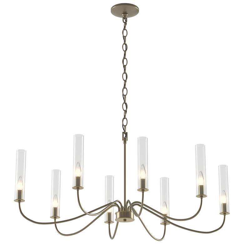 Image 1 Grace 36" Wide Brass Accented 8 Arm Soft Gold Chandelier With Clear Gl