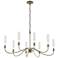 Grace 36" Wide Brass Accented 8 Arm Soft Gold Chandelier With Clear Gl
