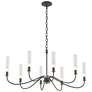 Grace 36"W Brass Accented 8 Arm Natural Iron Chandelier With Clear Gla