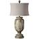 Grace Distressed Ivory Urn Rustic Farmhouse Table Lamp