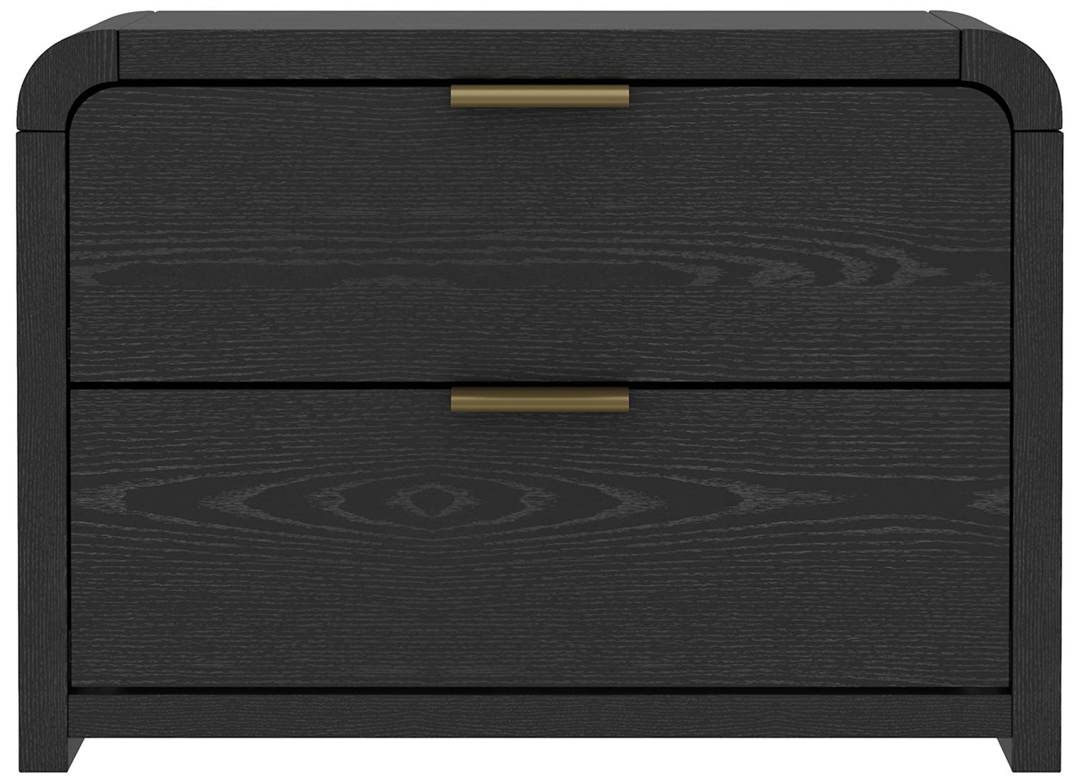 Grace Modern 3-Piece Dresser and Nightstand in Black and Gold