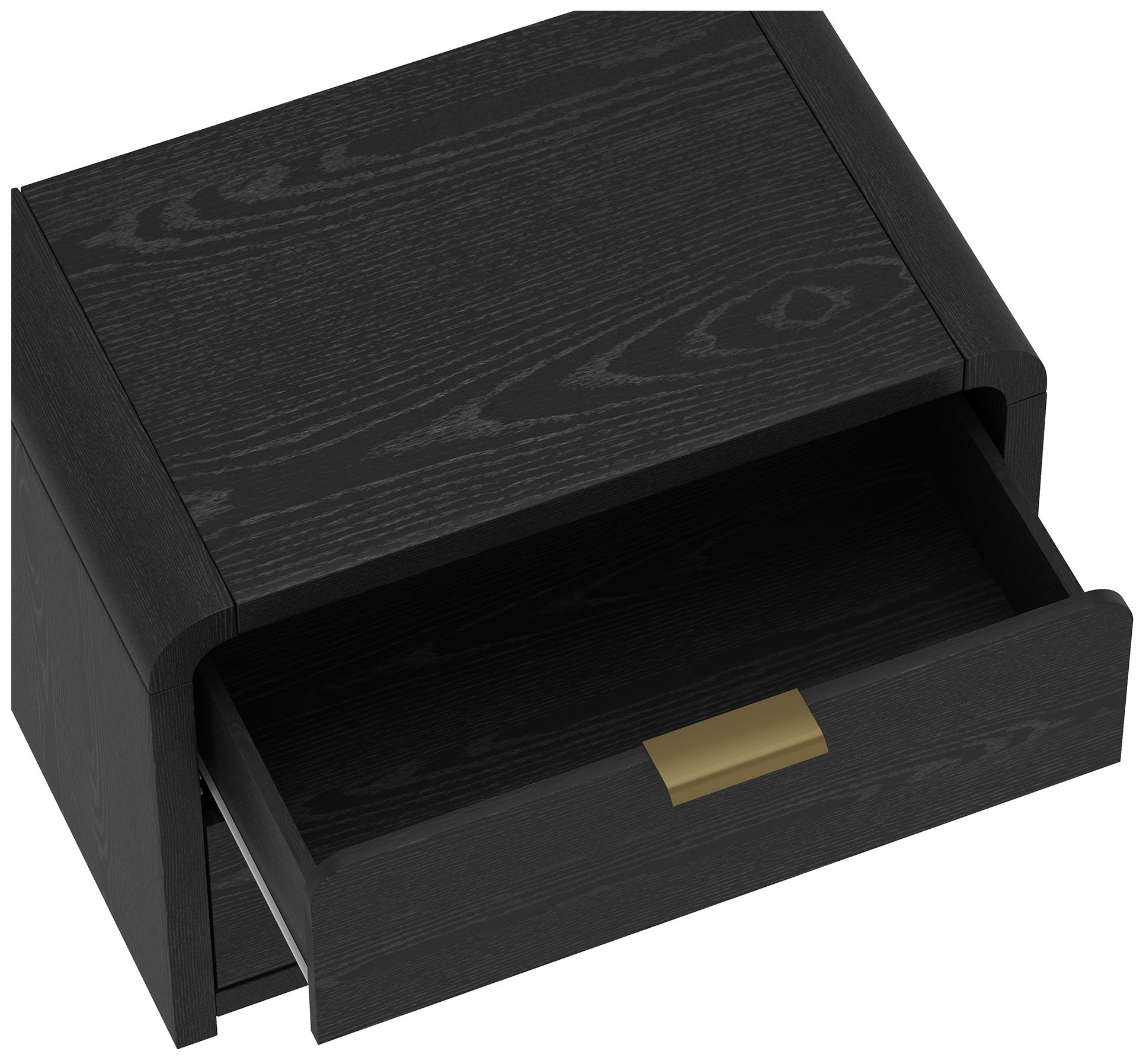 Grace Modern 3-Piece Dresser and Nightstand in Black and Gold